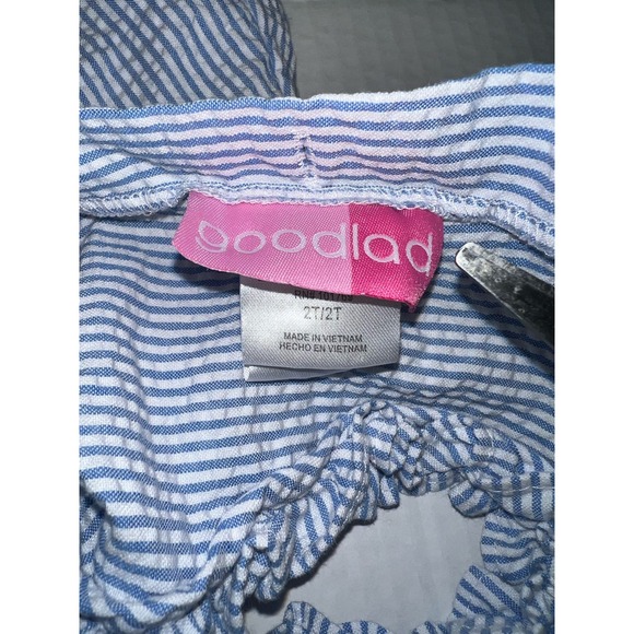 GoodLad girls striped seersucker ruffled nautical,sailboat,crab,anchor dress 2T - Picture 6 of 7